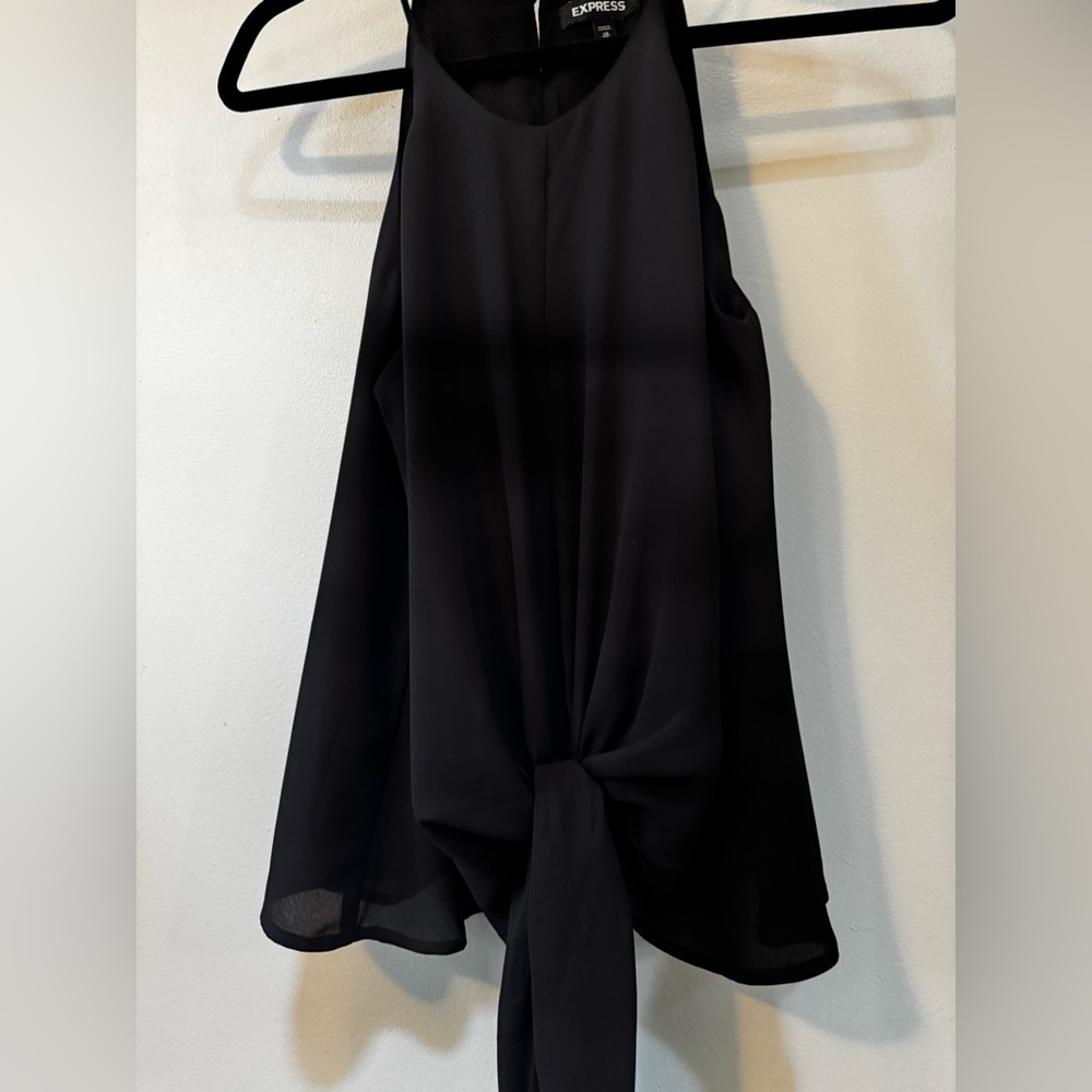 NWOT Express Eyelet Tie Halter, XS Black - Picture 2 of 4